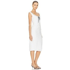 MAJORELLE Carmen Midi Eyelet Lace White Black Ribbon Sundress Revovle